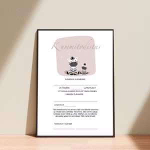 Kummitodistus A4 - Seeprat - Itse tulostettava - Design ByO