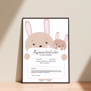 Kummitodistus A4 - Kaksi pupua - Itse tulostettava - Design ByO