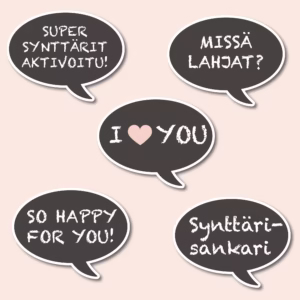 Tulostettavat puhekuplat SYNTYMÄPÄIVILLE | Photo Booth -kyltit PDF | Liitutaulutyyli