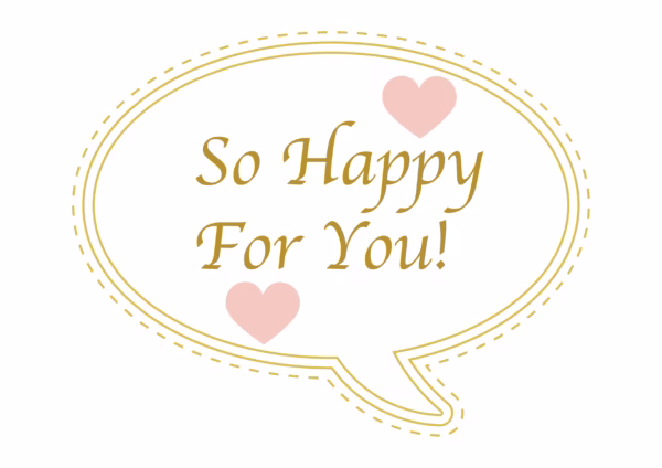 Photo booth-rekvisiitta puhekuplat - PRETTY- so happy for you