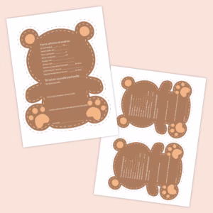 Terveiset perheelle - NALLE - BABY SHOWER - Tulostettava - PDF