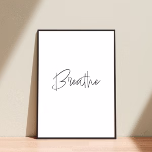 Tekstijulisteet tauluna- A4 - Breathe - PDF