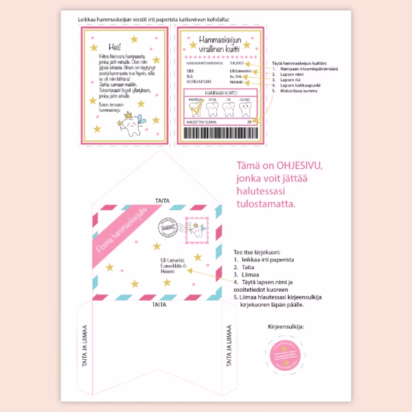 Postia hammaskeijulta - Pinkki - Ohje - Design ByO
