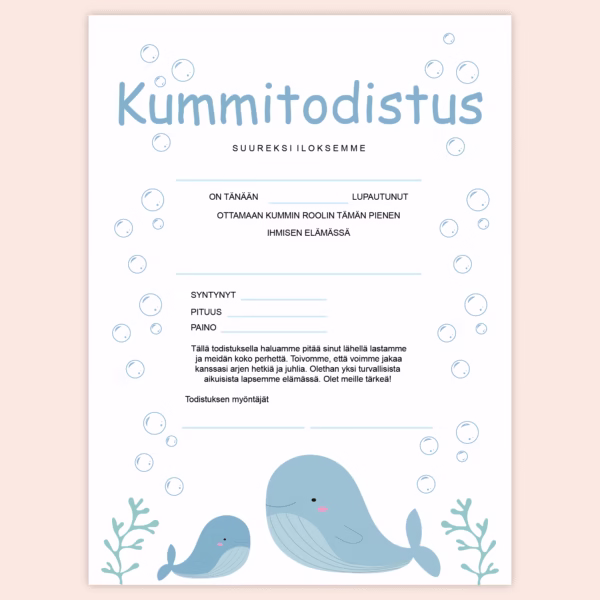 Kummitodistus - A4 - Pdf - Valaat