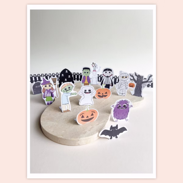 Tulostettava askartelusetti lapsille – Halloween-kylä - Image 7