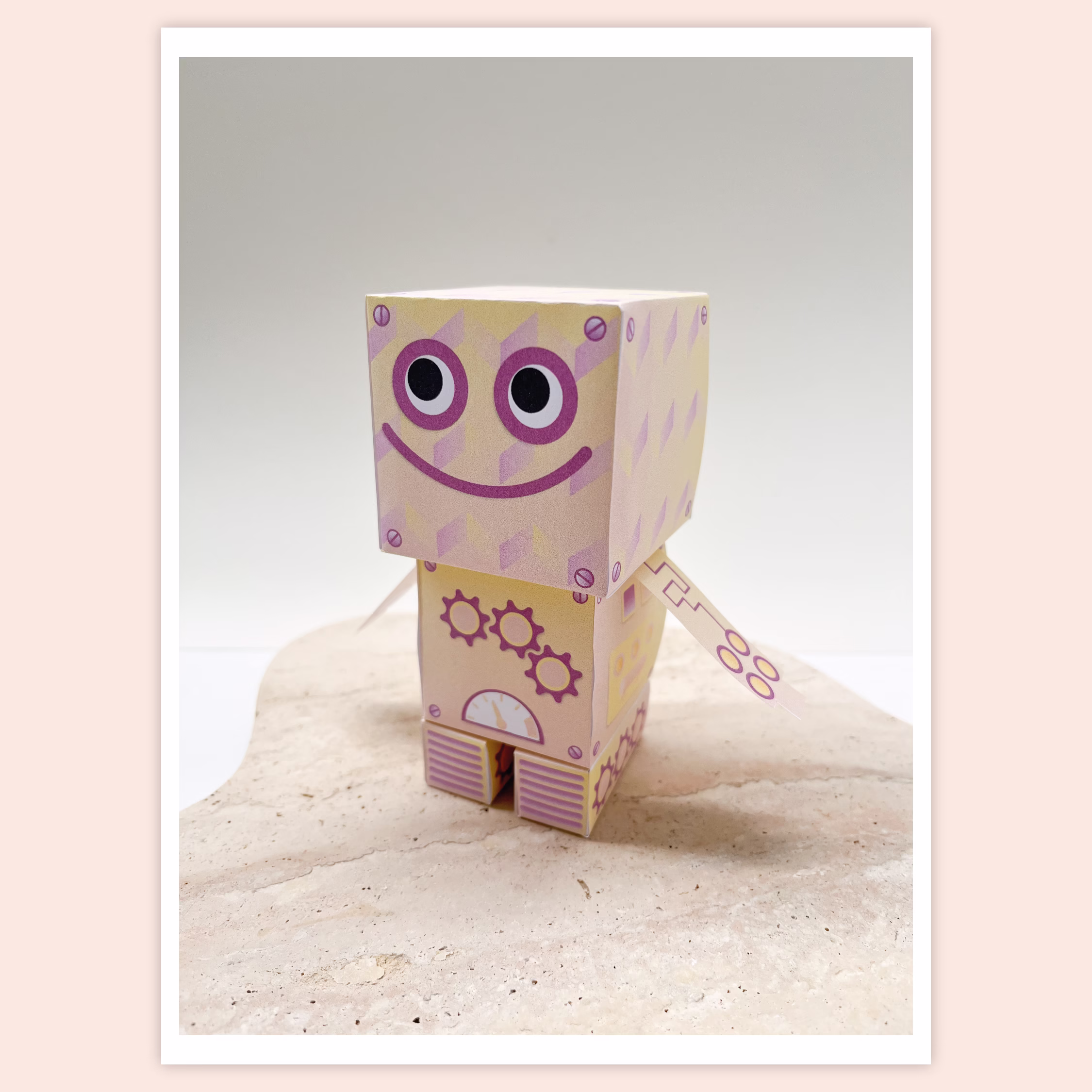 Tulostettavat robotit askartelusetti-keltainen robotti