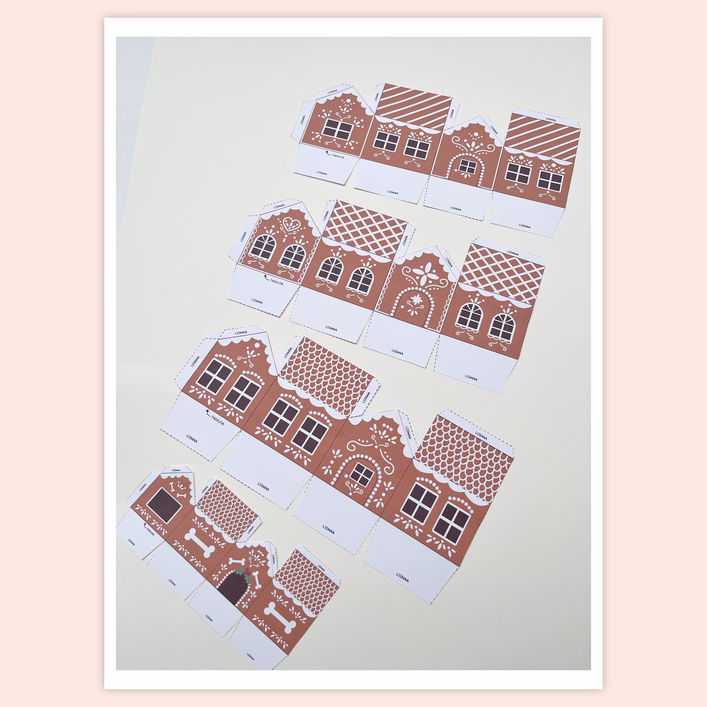 Tulostettava askartelusetti lapsille – PIPARKAKKUTALOT - Image 6