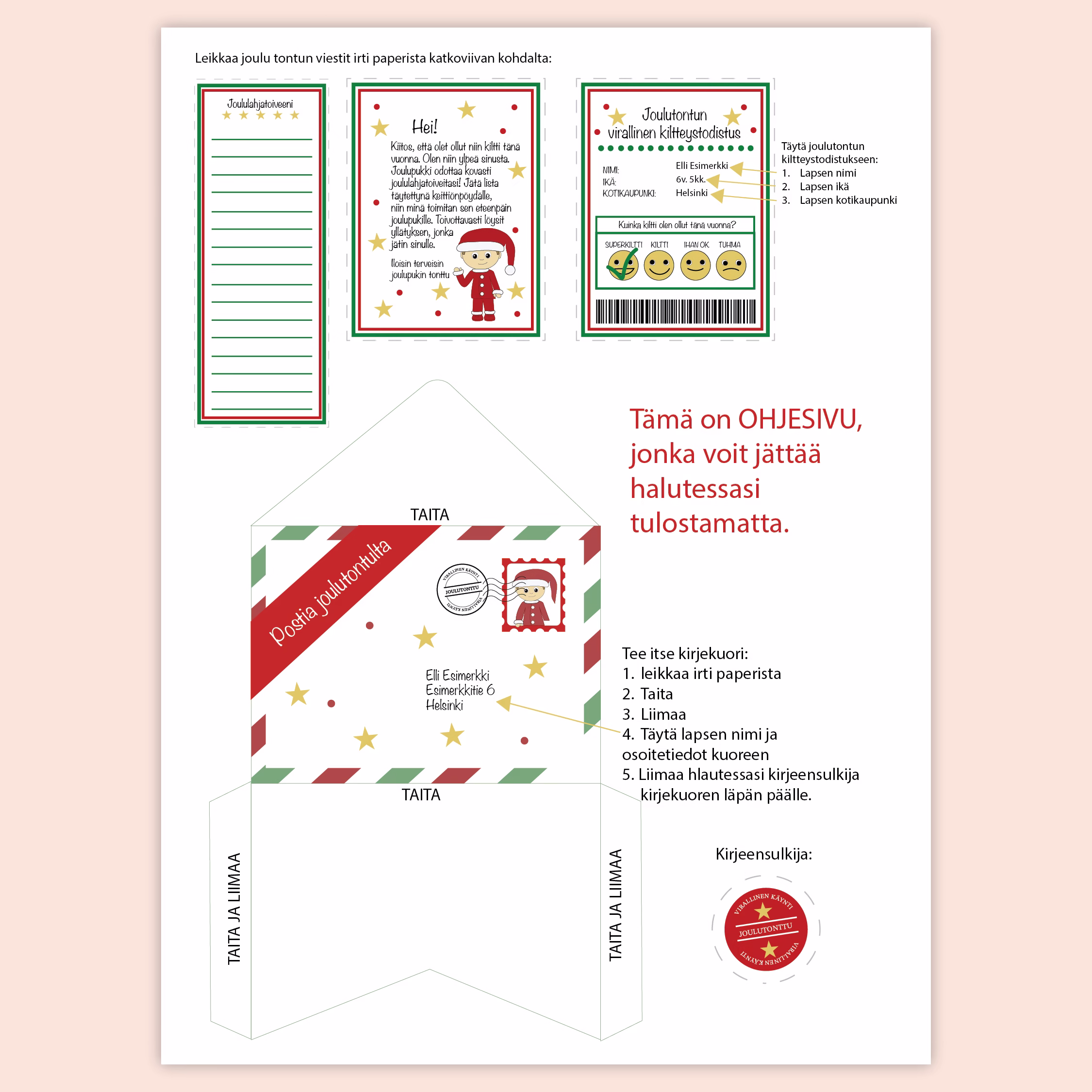 Postia joulutontulta - Tulostettava - PDF - Image 2
