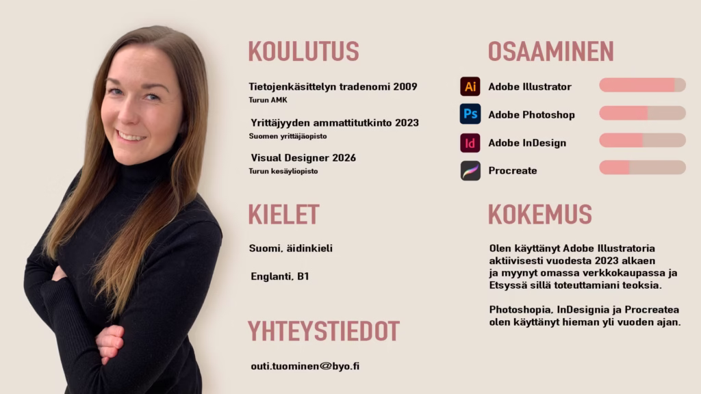 Portfolio Outi Tuominen osaaminen, koulutus, kokemus