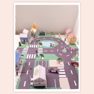 tulostettava paperinen askartelusetti kaupunki