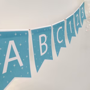 turkoosit aakkos viirit mukana kaikki aakkoset ja numerot